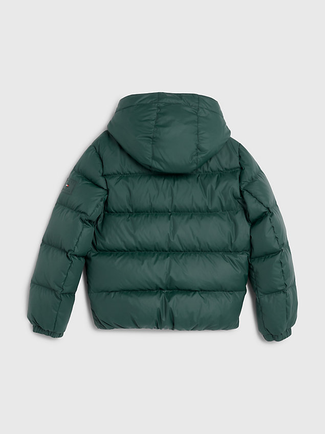 chaqueta essential acolchada con capucha green de nino tommy hilfiger