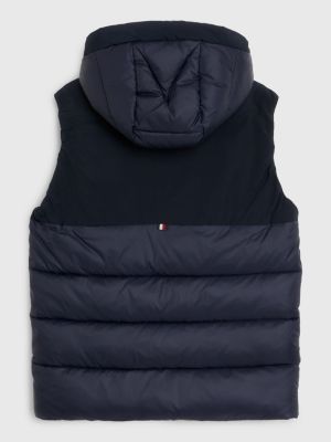 blue essential mixed texture padded vest for boys tommy hilfiger