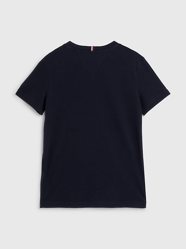 blue essential t-shirt met opgestikte zak voor jongens - tommy hilfiger