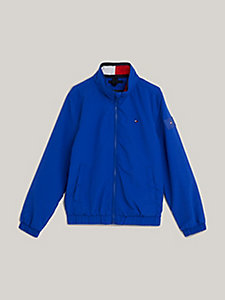 blue essential zip-thru jacket for boys tommy hilfiger