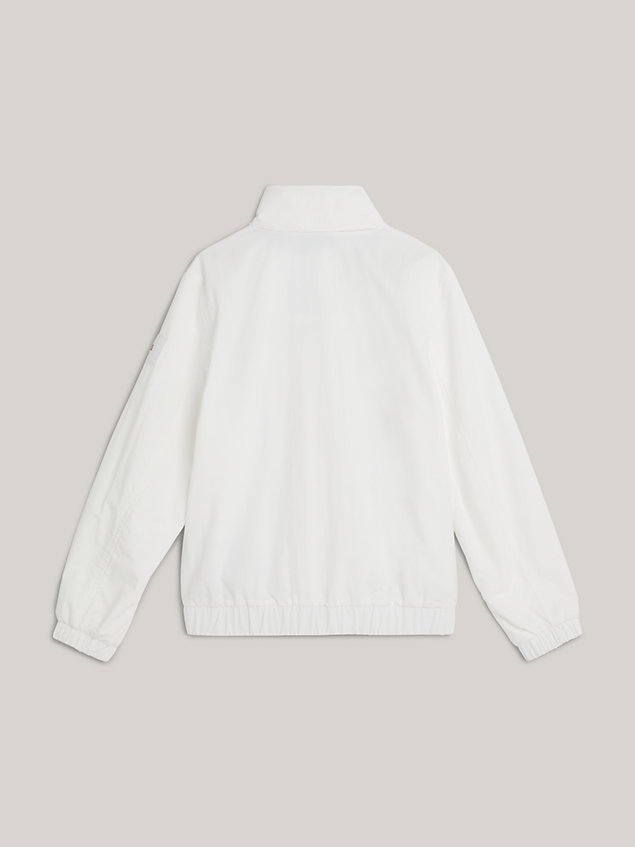 white essential zip-thru jacket for boys tommy hilfiger