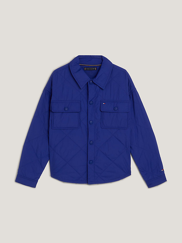 blue recycled padded overshirt for boys tommy hilfiger