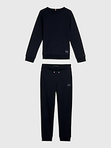 blauw hilfiger monotype sweatshirt-en-joggerset voor jongens - tommy hilfiger