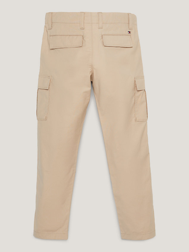 beige harlem tapered water repellent cargo trousers for boys tommy hilfiger