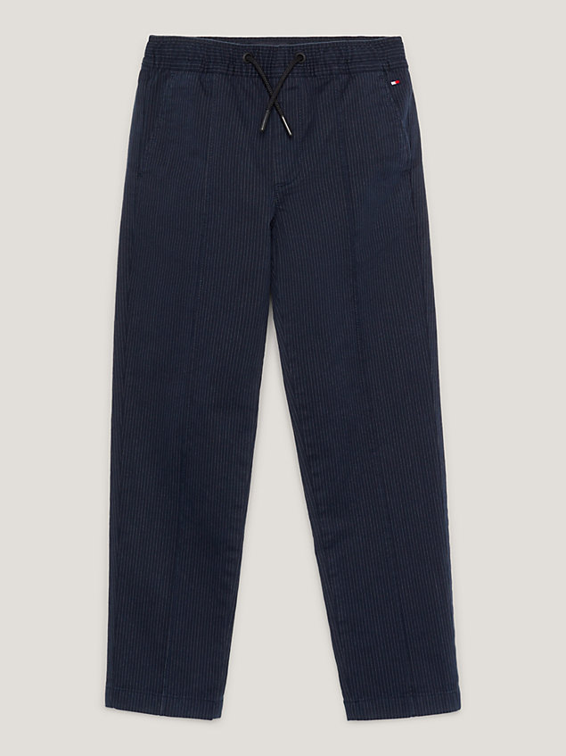 blue water repellent drawstring chinos for boys tommy hilfiger