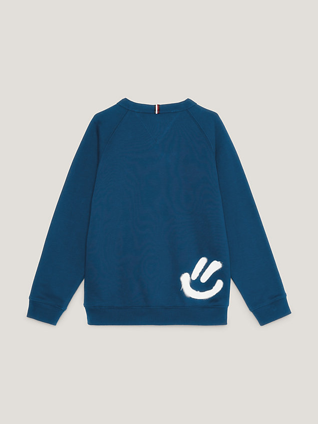 blue graffiti logo archive sweatshirt for boys tommy hilfiger