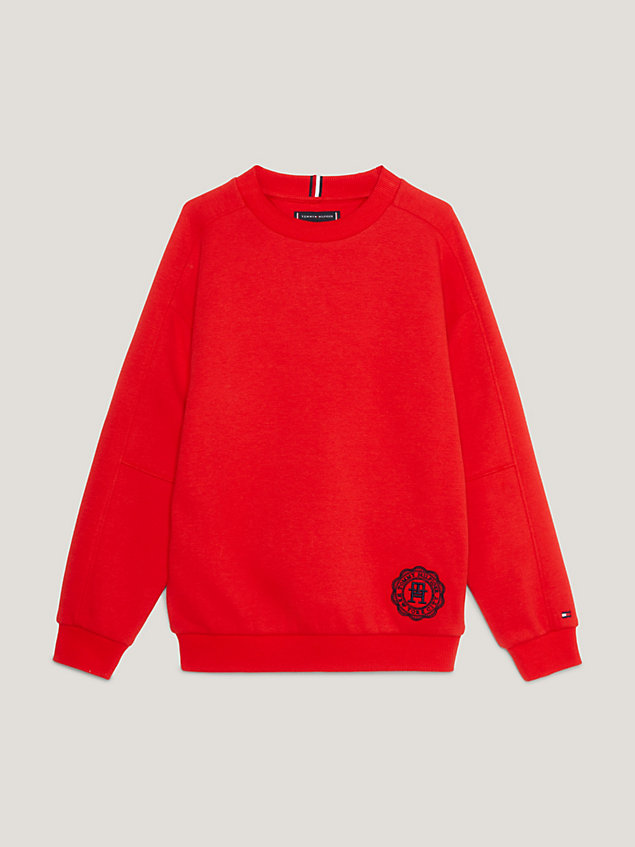 orange th monogram archive fit sweatshirt für boys - tommy hilfiger