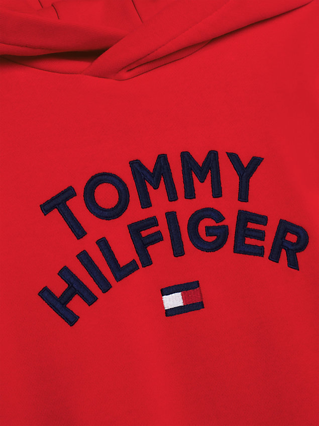 orange archive hoodie met logo voor jongens - tommy hilfiger