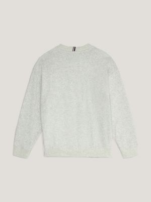 grey varsity bouclé logo archive sweatshirt for boys tommy hilfiger
