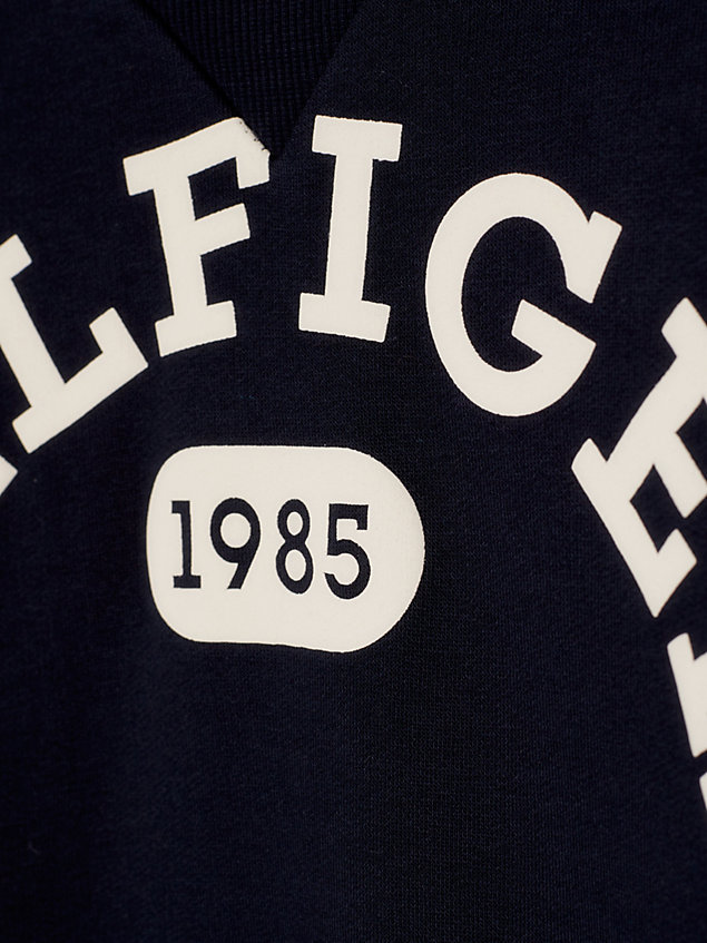 blue varsity archive fleece sweatshirt met logo voor jongens - tommy hilfiger