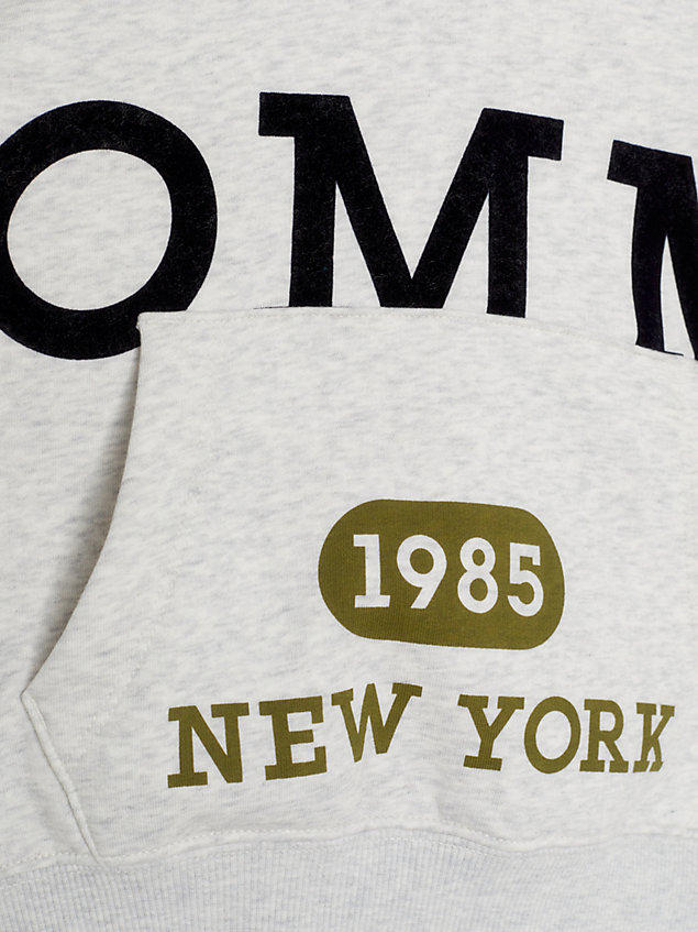 grey archive fit hoodie mit multi-logo für jungen - tommy hilfiger
