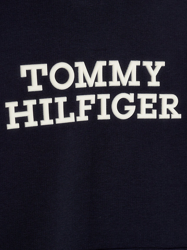 blue contrast logo terry hoody for boys tommy hilfiger