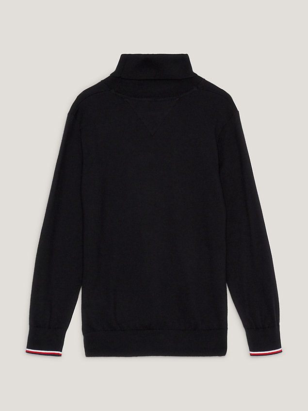 black essential pullover mit mock-rollkragen für boys - tommy hilfiger