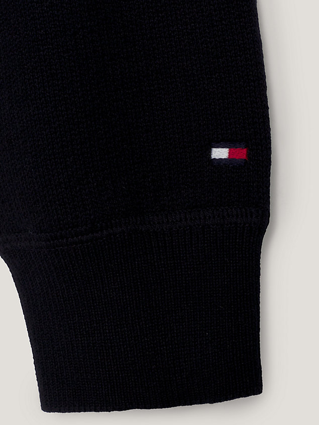 blue textured knit terry archive jumper for boys tommy hilfiger