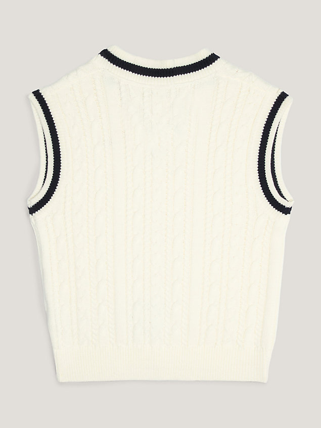 pullover smanicato essential white da bambino tommy hilfiger