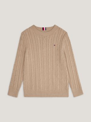 Pullover Essential a maglia intrecciata | BEIGE | Tommy Hilfiger
