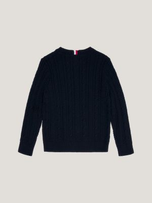 Essential Cable Knit Jumper | Blue | Tommy Hilfiger