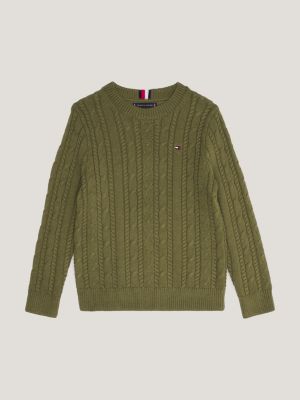 Essential Cable Knit Jumper Green Tommy Hilfiger