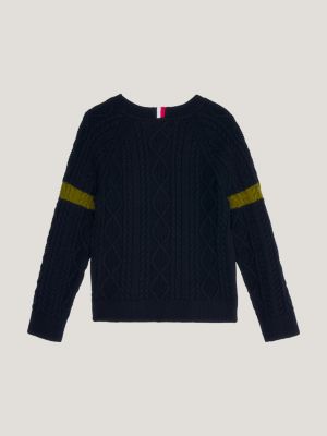 Hilfiger Monotype Cable Knit Archive Jumper BLUE Tommy Hilfiger