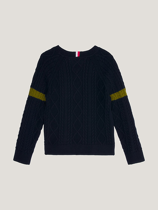 blue hilfiger monotype cable knit archive jumper for boys tommy hilfiger