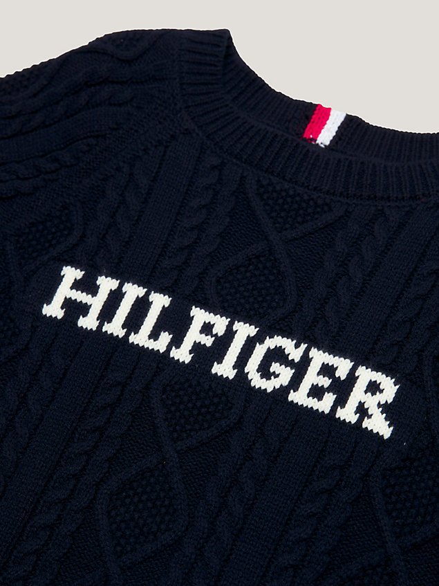 blue hilfiger monotype archive fit pullover für boys - tommy hilfiger