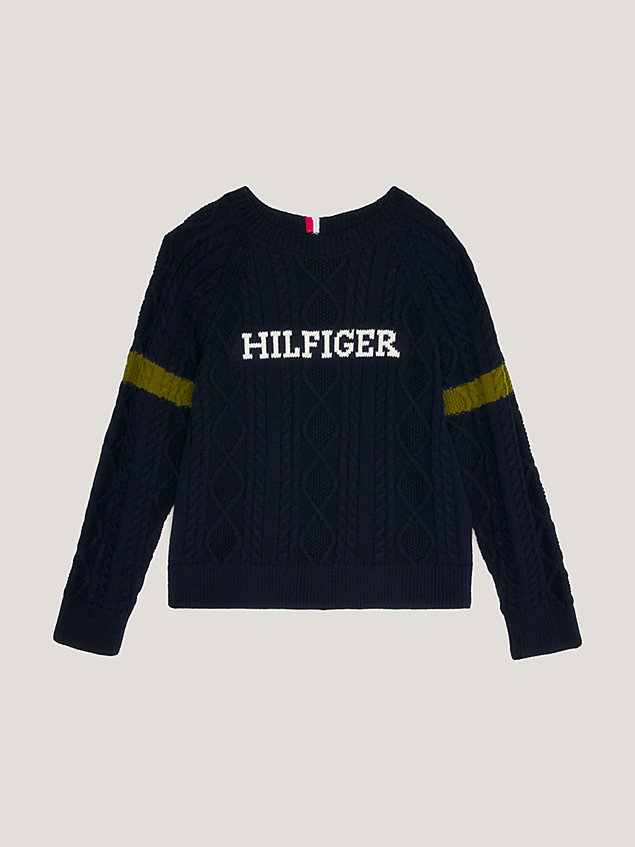 pullover hilfiger monotype archive fit blue da bambino tommy hilfiger