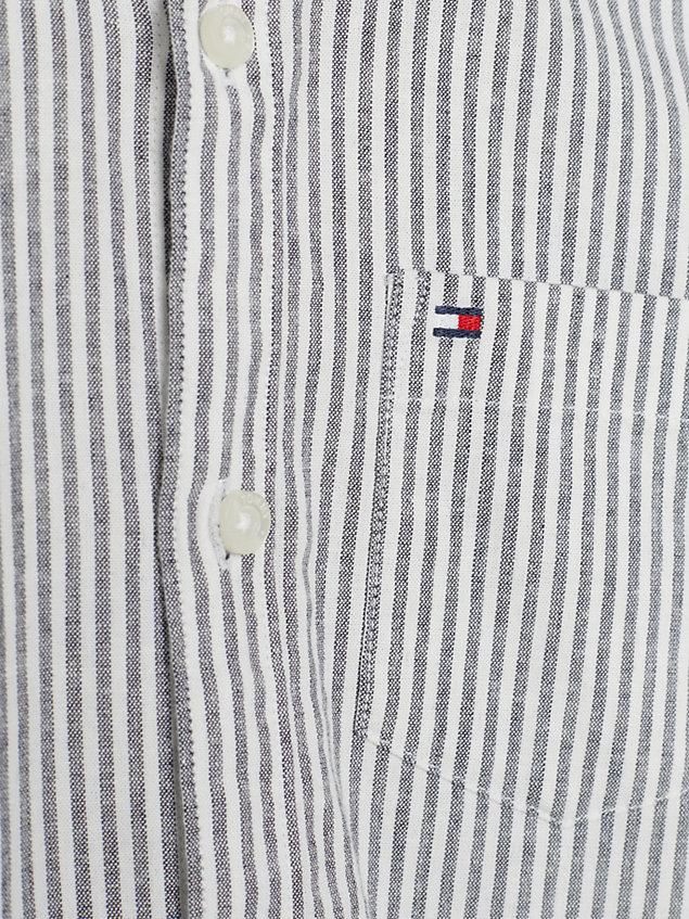 camicia essential regular fit a righe ithaca blue da bambino tommy hilfiger
