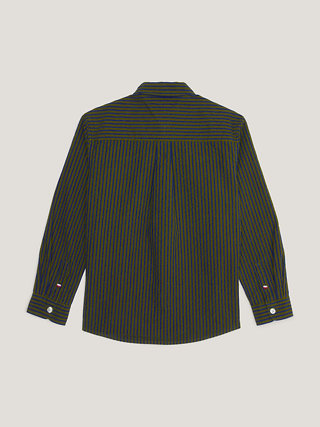 green stripe seersucker regular fit shirt for boys tommy hilfiger