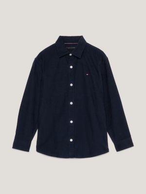 Chemise coupe standard en velours c tel Bleu Tommy Hilfiger