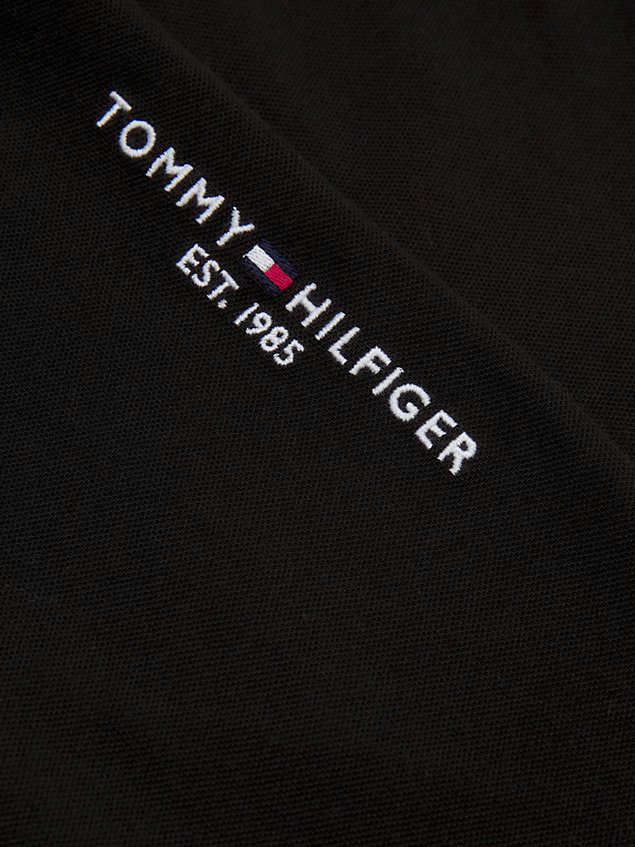 black essential long sleeve regular fit polo for boys tommy hilfiger