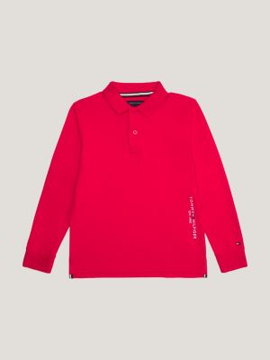 Essential Fit | Hilfiger Langarm-Poloshirt | Orange Regular Tommy
