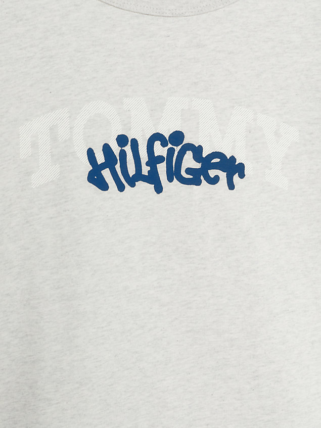 grey archive fit t-shirt mit graffiti-smiley für boys - tommy hilfiger