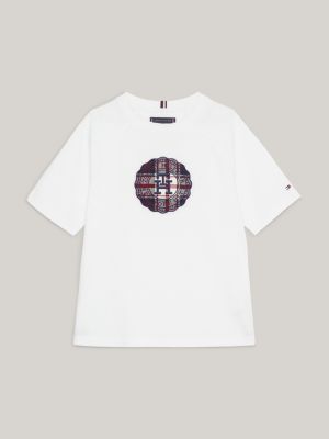 TH Monogram Archive Fit | Tommy | T-Shirt WEIß mit Stempel Hilfiger