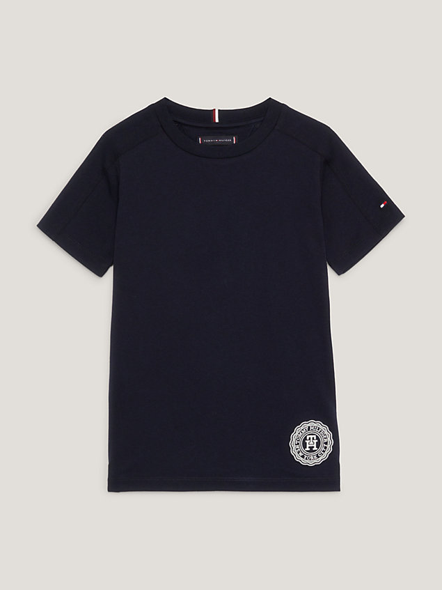 camiseta con monograma th estilo sello blue de nino tommy hilfiger