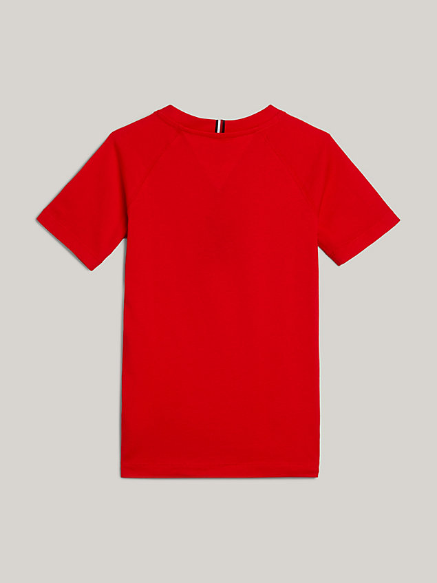 orange t-shirt ze stemplem z monogramem th dla boys - tommy hilfiger