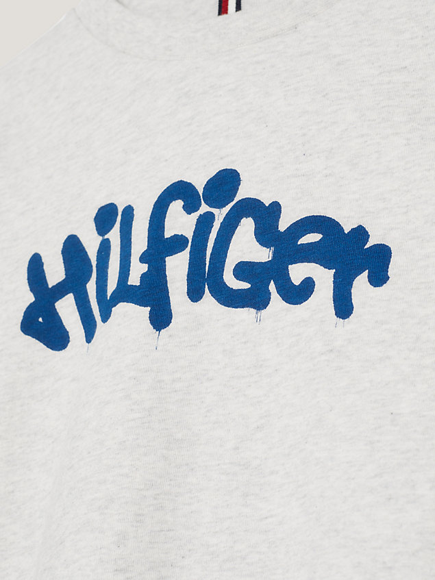 grey graffiti long sleeve archive fit t-shirt for boys tommy hilfiger