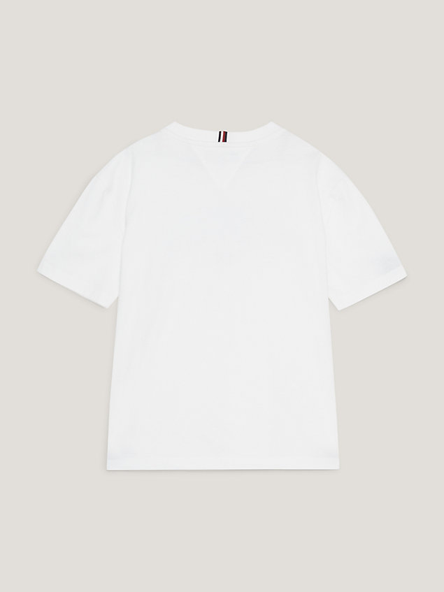 white t-shirt archive z logo w stylu graffiti dla boys - tommy hilfiger