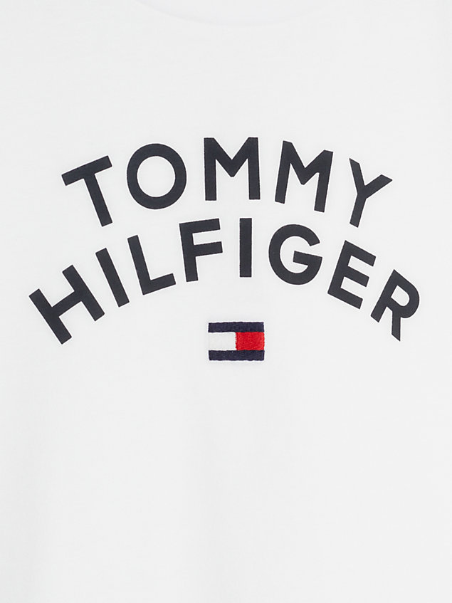 t-shirt archive fit con logo grafico white da bambino tommy hilfiger
