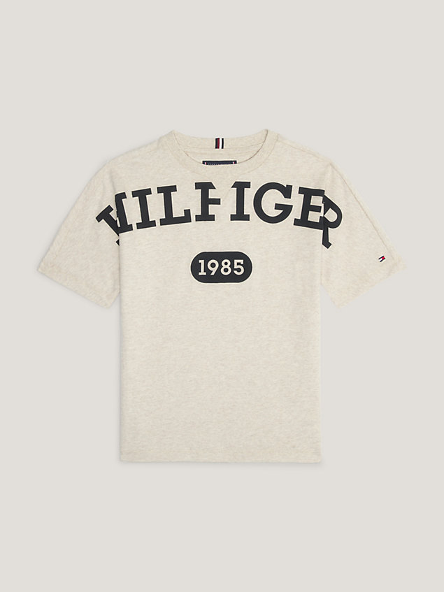brown varsity logo archive t-shirt for boys tommy hilfiger