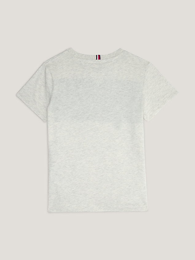 grey colour-blocked crew neck t-shirt for boys tommy hilfiger