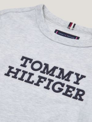 Langarmshirt mit | Grau Logo Tommy | Hilfiger