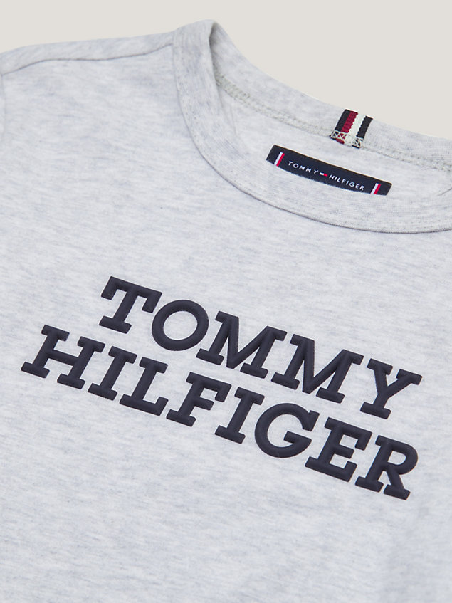 grey t-shirt met lange mouwen en logo voor jongens - tommy hilfiger