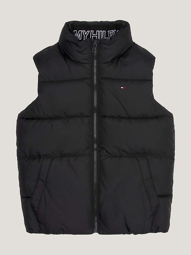black essential padded vest for boys tommy hilfiger