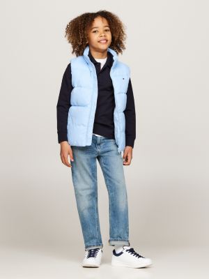 smanicato relaxed fit imbottito blu da bambini tommy hilfiger