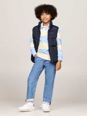 blue relaxed padded vest for boys tommy hilfiger