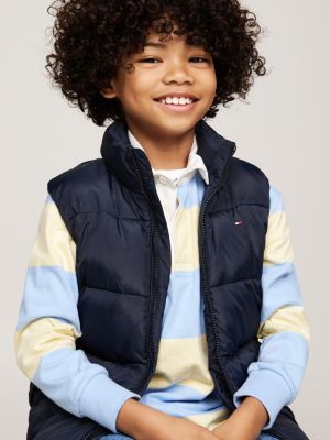 blue relaxed padded vest for boys tommy hilfiger