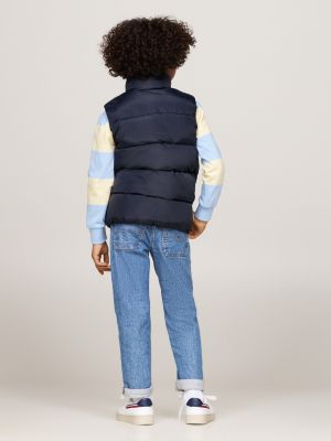 blue relaxed padded vest for boys tommy hilfiger