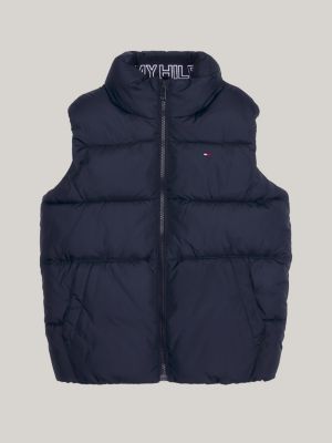 blue relaxed padded vest for boys tommy hilfiger