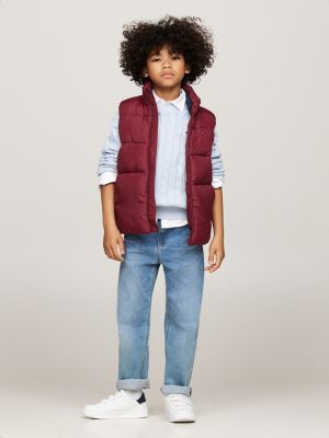 smanicato relaxed fit imbottito rosso da bambini tommy hilfiger