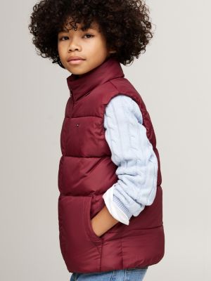 smanicato relaxed fit imbottito rosso da bambini tommy hilfiger